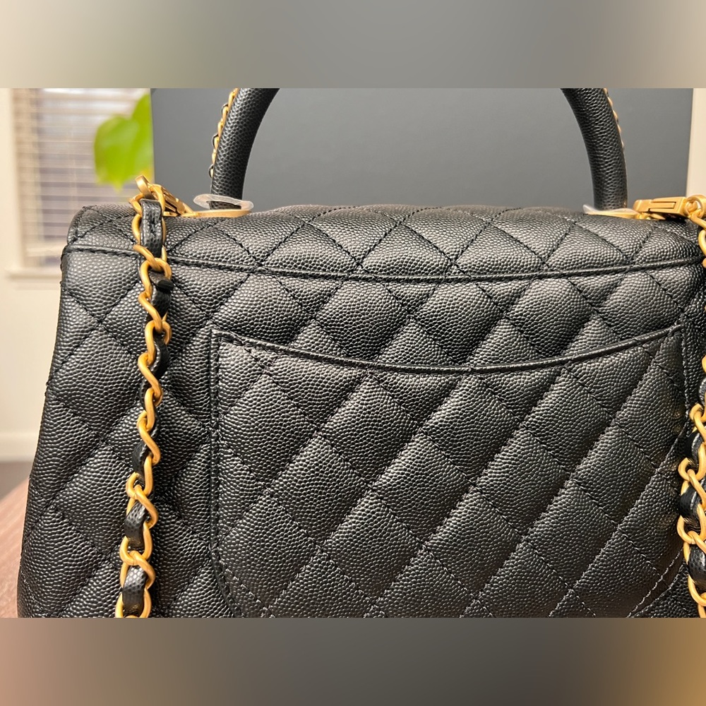 Brand New Coco Chanel Flapbag with handle, v b/black with dust bag and box. - Picture 10 of 15